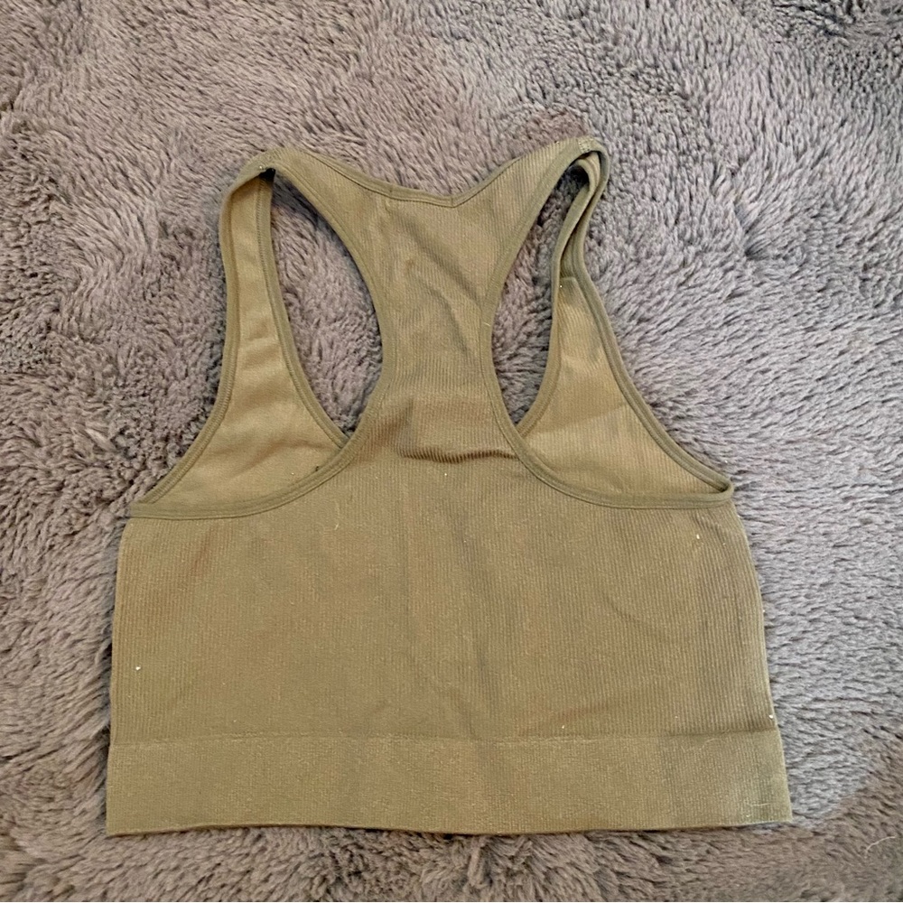 NWOT BOZZOLO OLIVE GREEN RIBBED SPORTS BRA // SIZE SMALL💚 - Picture 4 of 4